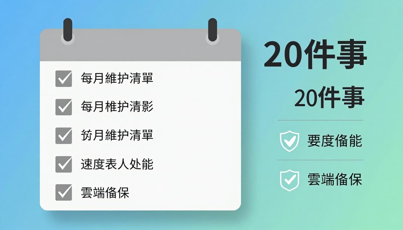 2026 WordPress 網站維護清單, 每月要做的 20 件事 (WordPress 定期維護清單)