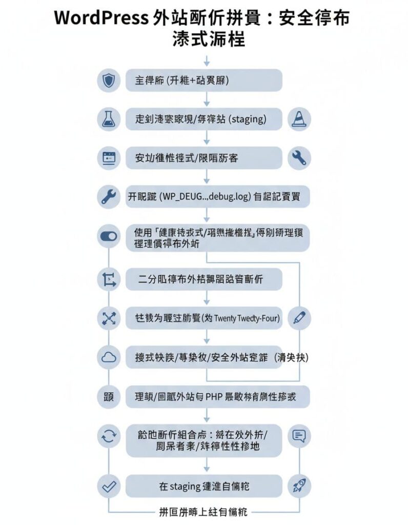 WordPress常見外掛衝突怎麼處理,一個安全的停用與測試流程
