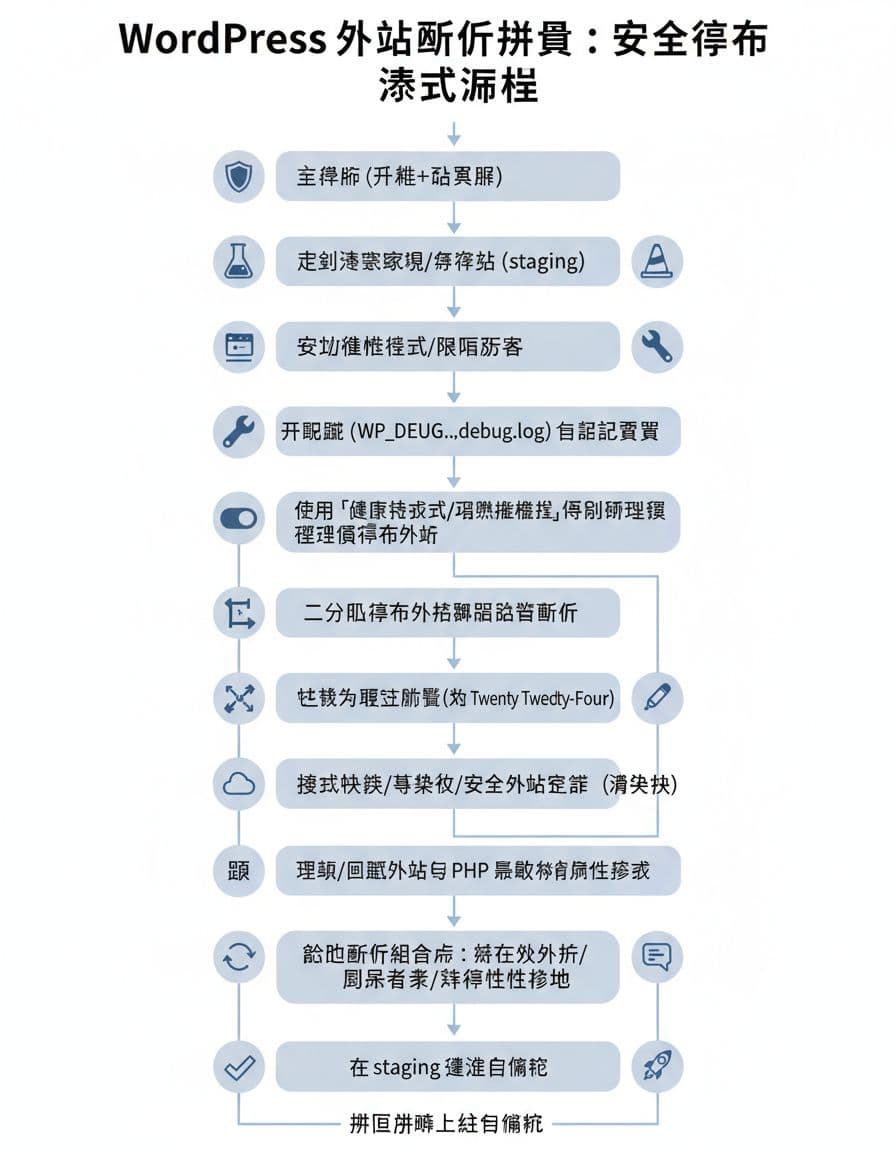 WordPress常見外掛衝突怎麼處理，一個安全的停用與測試流程