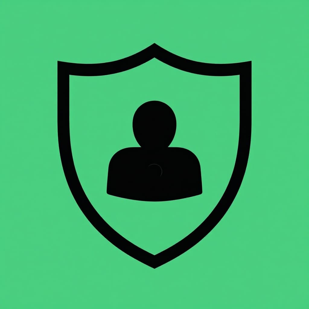 Abstract modern digital art on a green-toned background featuring a security lock icon and protective shield blocking a hacker attack, with high contrast light and shadows. No people, text, logos, or watermarks, symbolizing effective website security measures.